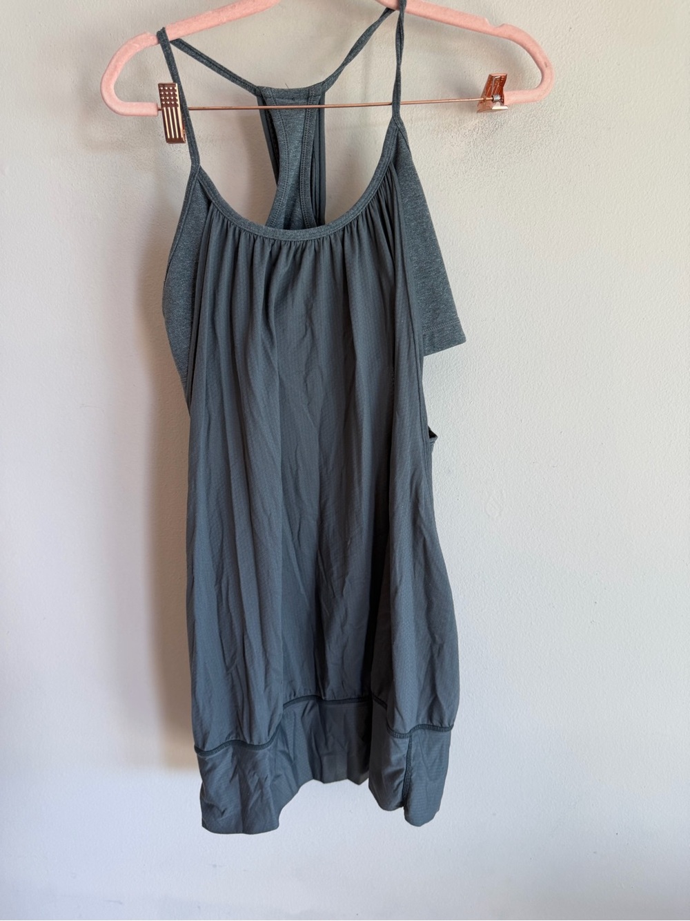 Lululemon No Limits Tank Top Grey Built-in Bra Size 10